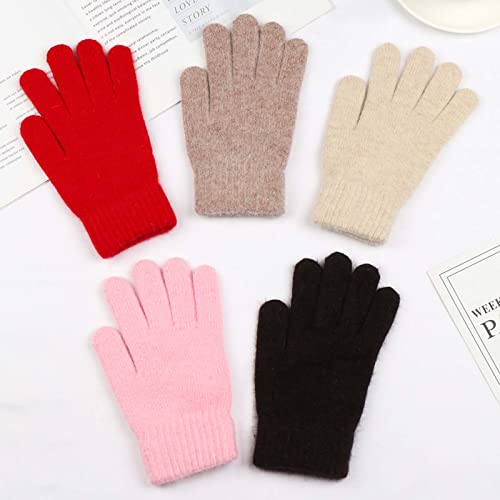 Chickle Adult Kids Winter Warm Thick Knitted Mitten Cashmere Mitten Red Large #TOP1