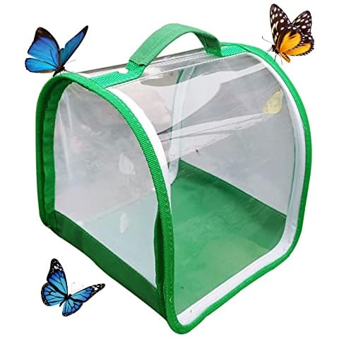 SYFUNLV Schmetterling Habitat Käfig,Faltbare Schutz Käfig, Schmetterlingshäuser Klappbar in Netz Transparent Belüftung, Für Insekten wie Schmetterlingen, Libellen usw Cover