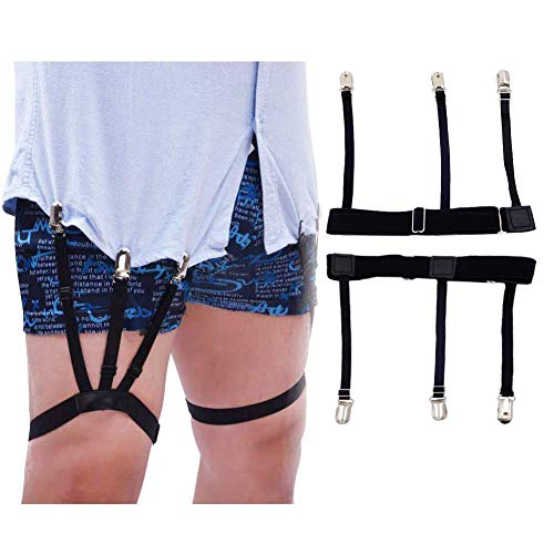 Correa elástica para camisa de hombre con cierre antideslizante y abrazaderas de bloqueo