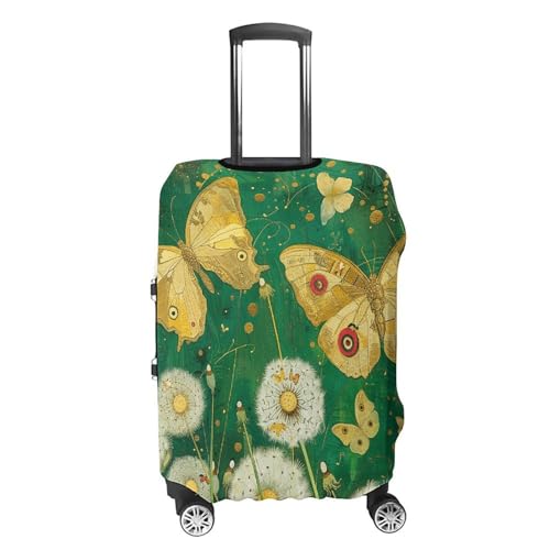 Yellow Butterfly Pattern Travel Luggage Cover Anti-scratch Suitcase Cover Elastic Suitcase Protective Cover Fits 19-32 Inch Luggage S4