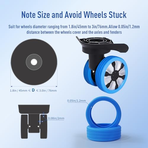 EVARSOL Silicone Wheel Covers Protector for Luggage,Suitcase,Baggage,Trolley Case,10 Pcs/Set