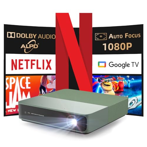 [Certificato Netflix] Formovie S5 Proiettore Laser ALPD, Google TV, Mini Portatile Esterni, Type-C per Power Bank, Smart 1080P, 500 Lumen ISO, HDR10, 4K Supportato, Dolby Audio, Cinema Casa