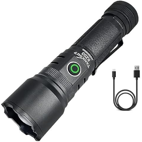 ZKLiLi Zoomable 7 Modes Super Bright IPX6 Waterproof & Type-C Charging Tactical Flashlights Powerful Handheld Flashlight for Emergencies Camping(03) Cover