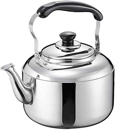 Bouilloire à sifflet de cuisine cafetière inox 5l pour cuisinière à gaz