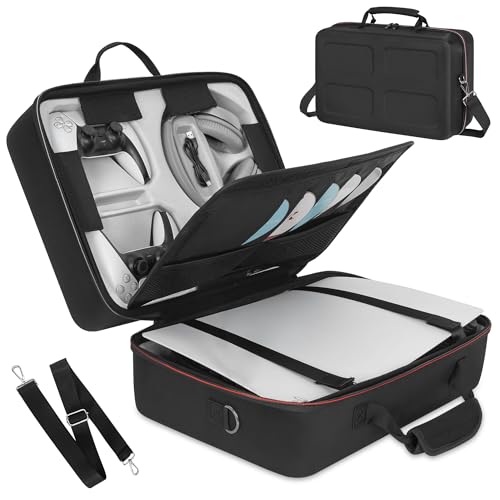 OUUTMEE Estuche de Transporte para PS5, Estuche de Viaje Compatible con PS5/PS Slim/PS5 Pro, Bolsa de Almacenamiento Protectora para Consola PS5, edición Digital, Tarjetas de Juego, HDMI y Accesorios