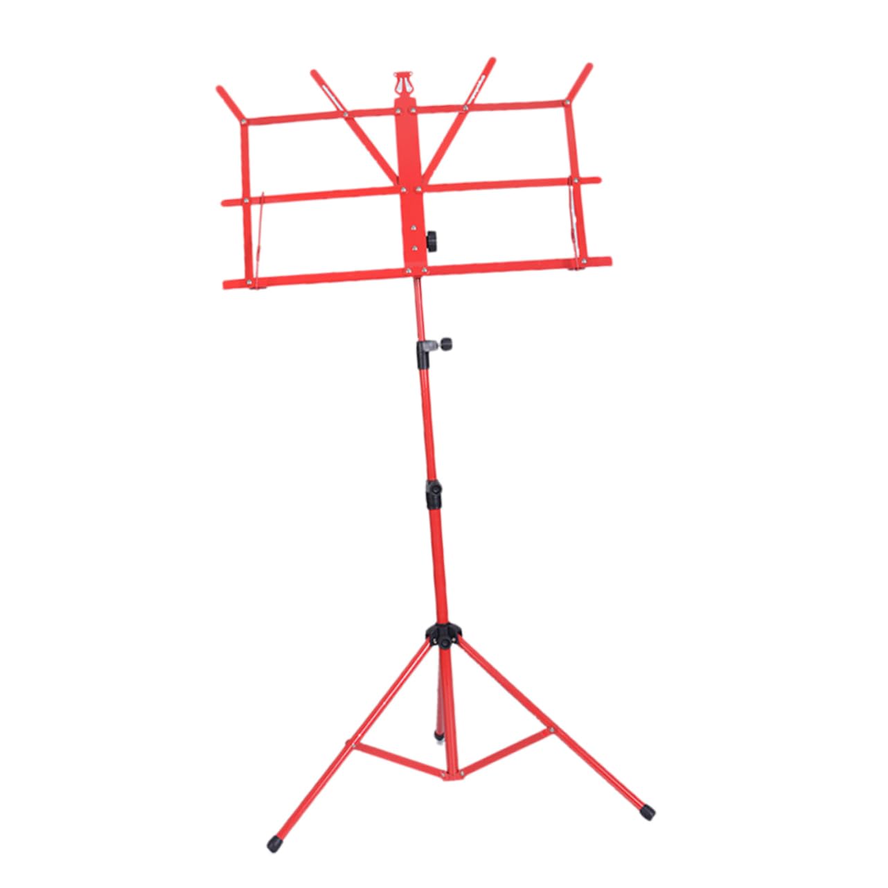 Toddmomy Sheet Folding Music Stand Holder Lightweight Tripod Design with Non Slip Feet for Stability for Guitar Violin and Ukulele Players Red