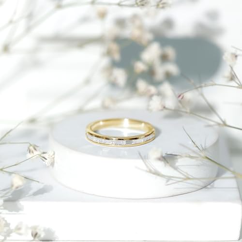 Certified Moissanite Baguette Wedding Band, D-Vs1 Quality, Moissanite Half Eternity Ring For Women - Ready To Gift2