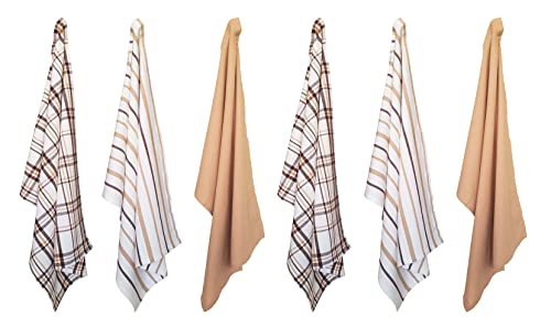 KSC Shop Cleaning Table Cloth Multipurpose Kitchen / Tea Towels Cotton Dish Napkin, Machine Washable Stylish Napkins Set of 6 | Size: 70 * 50 cm Color: Brown