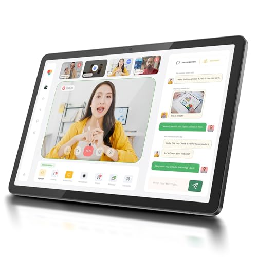 DigiLand 2025 10.1 Inch Android 14 Tablet, MTK Helio G80 Octa-Core 12GB RAM 128GB, HD IPS Touchscreen, Wi-Fi 6, BT 5.0, 6000mAh Battery, Dual Camera, Kickstand Case, Widevine L1, (Grey)