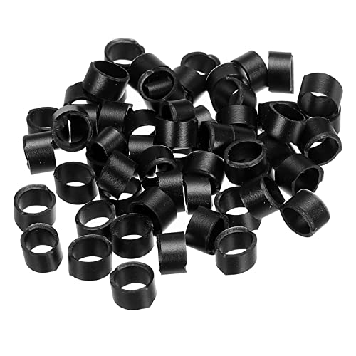 PATIKIL Silicone Rubber Bands Cable Ties 200pcs Non-Slip 3/8" Flat Black for Cord Wrapping Bag Wraps, Art