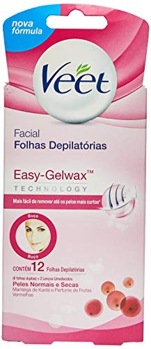 Veet Cera Fria Facial Peles Normais E Secas - 12 Folhas 12 Folhas