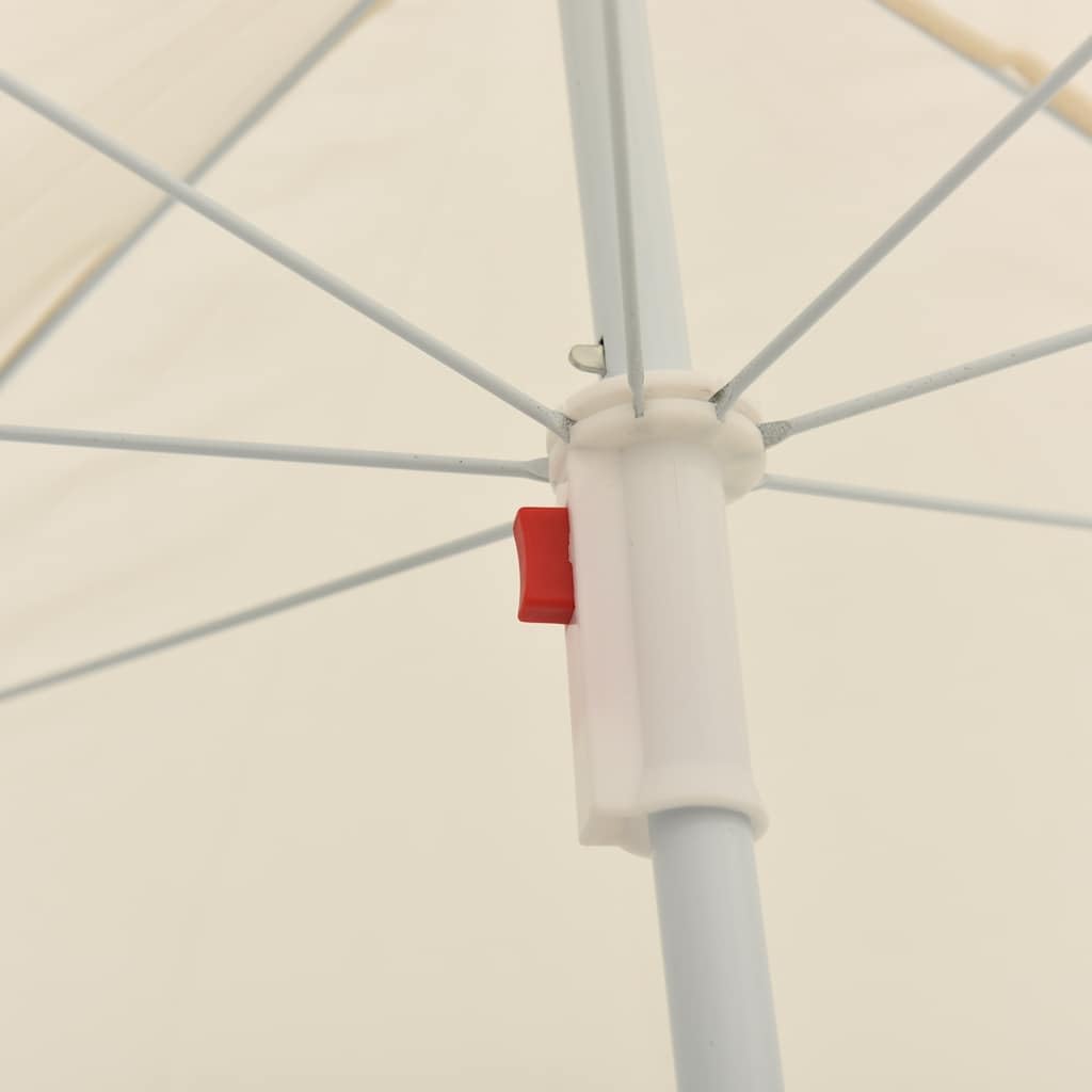 Sombrilla con mecanismo basculante, arena, 180 cm, poliéster resistente a los rayos UV, barra de acero de 200 cm de altura, balcón, jardín, playa, para pequeñas terrazas y balcones
