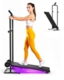FUNRAY Non-Motorized Foldable Workout Treadmill - Dual Flywheel with Fixed Incline, LCD Monitor, Slip-Resistant Belt & Comfort Foam Grips for Small Home and Apartment Gym Use