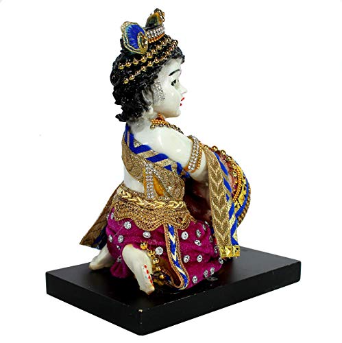 Estatua de Krishna talla a mano de resina 7.5 pulgadas miniatura 2