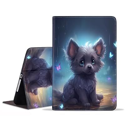 WEUIUJKILO for iPad 9.7 2018/2017 Case, iPad Air/Air 2 Case, Slim PU Leather Folding Stand Smart Cover with Auto Sleep/Wake for iPad 6th/5th Gen 9.7 Inch, Cute Dog