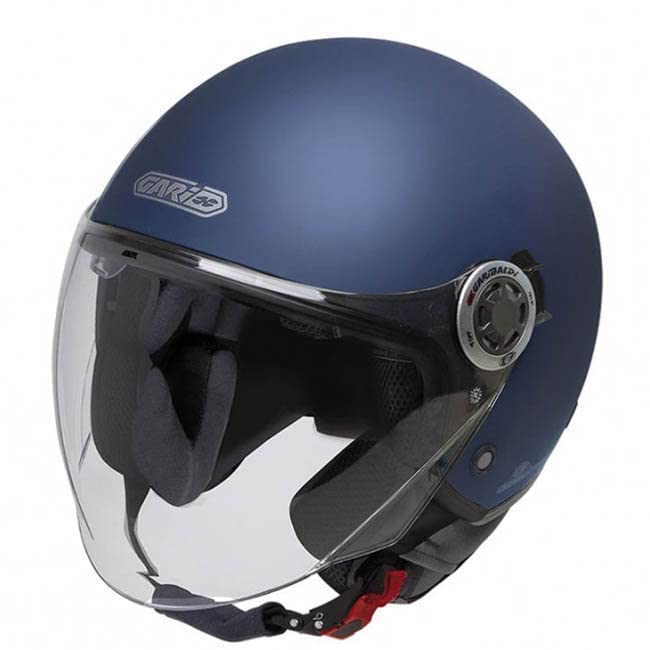 GARIBALDI G20 Azul Mate - Casco de Moto Jet Abierto con Visor Solar - Homologado ECE