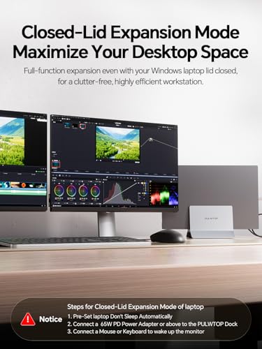 Image of USB C Docking Station Dual Monitor 4K 60Hz, 11-in-1 Vertical Laptop Dock with Stand, 100W PD Charging, 10Gbps USB-C & USB-A, Gigabit Ethernet for Windows /Dell /Lenovo /HP Laptops, Space Gray