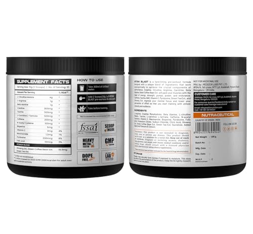 Image of AS-IT-IS ATOM Blast Advanced Pre-workout 100gms, Classic Rose, Caffeine & L- Arginine Infused, Optimizes Energy, Increase Strength & Pumps