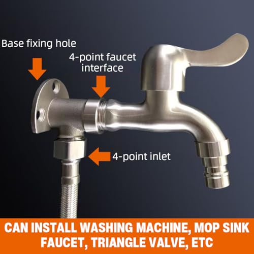 Image of HASTHIP Bathroom Angle Valve Adapter, Wall Mounted Shower Hose Connector | Connects a Hand Shower Hose, Helps Reduce Awkward Routing, Stainless Steel Build, Check Thread Fit