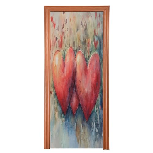 FLildon Family Love Pattern Door Cover Decoration, Party Accessory Porch Decor for Festive Ornament Room Door Covers 32 x 79 Inch