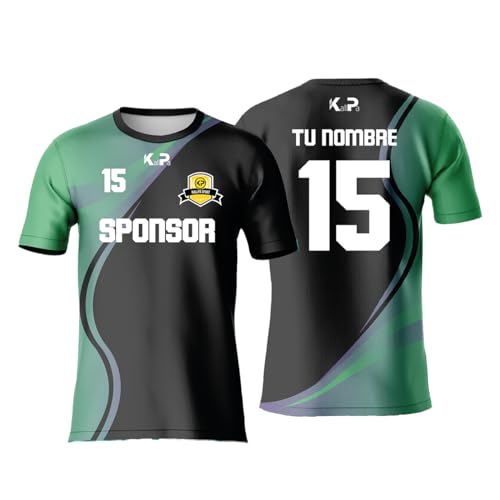KALLPA Sport Camiseta de fútbol Personalizada. Niños y Adultos. 100% sublimación. Solo Camiseta. Personaliza con tu Nombre, Escudo, número y Sponsor. Varios Modelos. (Modelo 1)