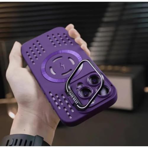 L'étui de chargement magnétique iPhone 13 violet, élégance respirante