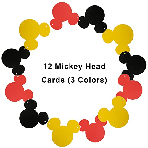 CHuangQi Colorful Happy Birthday Banner with Mickey Style Bunting, Mickey-themed Birthday Party Supplies - Image 5