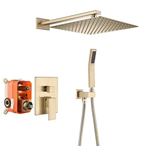 Boîte de Douche Encastrée anti-fuite Or Brossé | Solution Rénovation Salle de Bain