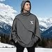 Covisoty Men's Fashion Hoodie Poncho Cape Cloak Techwear Sweatshirts Unisex Lightweight Patchwork Casual Pullover Dark Gray