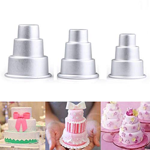 DIY Mini 3-Tier Cupcake Pudding Alloy Pan Chocolate Cake Mold Baking Pan Mould(Cake Mold Set) - Thumbnail 6