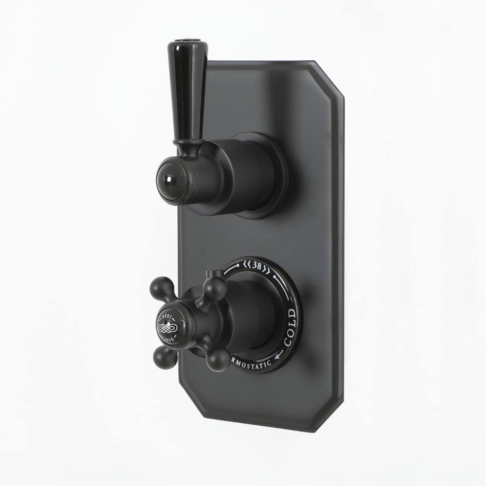 Milano Black Elizabeth 2 Outlet Concealed Diverter Thermostatic Mixer Shower Valve