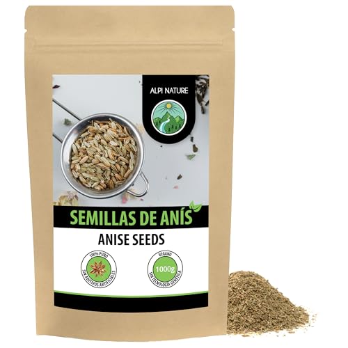 Alpi Nature Anis en Grano Entero 1kg, Semillas de Anís Enteras para Té de Anís y la Cocina