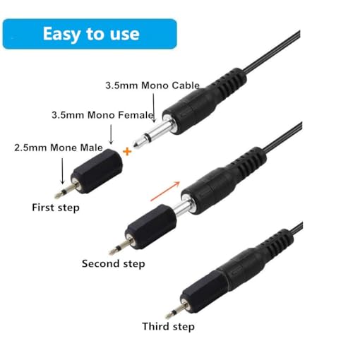 Image of MX 2.5mm Male to 3.5mm Female Audio Adapter Converter, Stereo /Mono AUX Jack for Headphones, Earphones, Headsets, Speakers & Audio Systems, Durable Metal Connector, Plug & Play (Pack of 2)