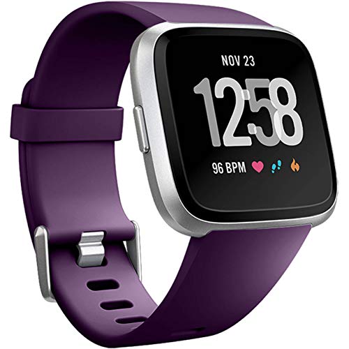 Wepro Replacement Bands Compatible with Fitbit Versa SmartWatch, Versa 2 and Versa Lite SE Sports Watch Band for Women Men, Small, Plum
