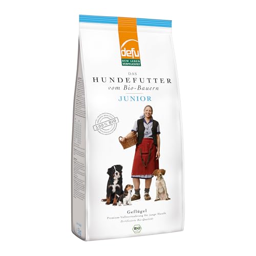 defu Hundefutter | 1 x 3 kg | Junior Bio Geflügel | Premium Bio Trockenfutter für Junge Hunde