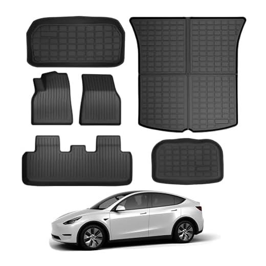 KIKIMO Tesla Model Y Floor Mats, Tesla Model Y 2020-2023 Accessories, All Weather Floor Mat Front Rear Cargo Liner Mat, Waterproof Anti-Slip Floor Mat Custom Fit for Tesla, Heavy Duty Floor Mats