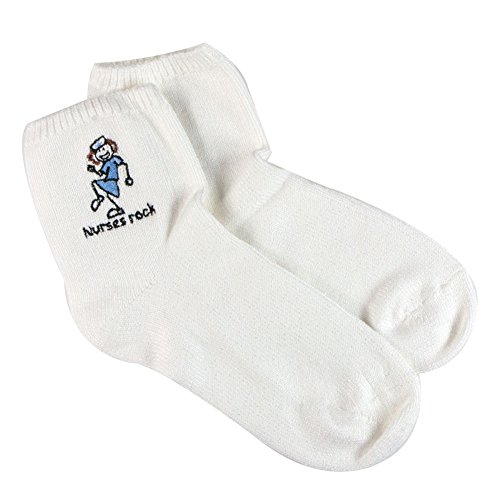 Chaussettes Rock blanches homme taille 9-11 broderie infirmiers coton