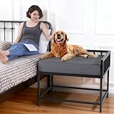 BALAPET Stable Beside Dog Bed and Mattress Set, Beside Dog Bunk Beds for Large Dogs,Metal Bed Frame with Removable Cushion,Dogs Bed Attachment to Human Bed for Small, Medium & Large Breeds
