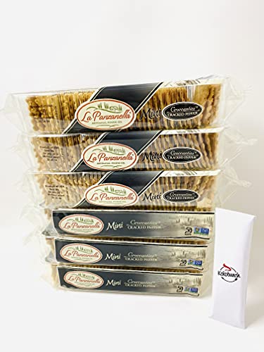 Artisan Gourmet Crackers Mini Croccantini Cracked Pepper Flatbread(Pack of 6)