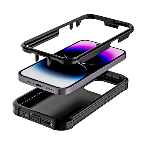 Image of Cubix Armor Defender Rugged Case Compatible for Apple iPhone 15 Pro Max Back Cover Slim, Shockproof, Dual-Layer Design with Camera Protection - Black