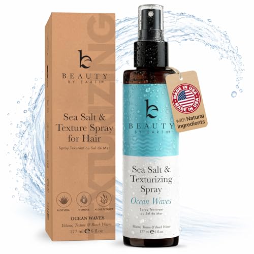 Beauty by Earth Sea Salt Spray - Aloe-Enhanced Beach Waves without Dryness, Texture & Volume Spray...