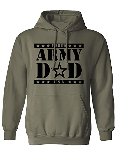 zerogravitee Proud Army Dad Hooded Sweatshirt in Military Green