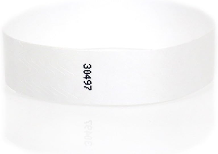 Wristband Giant 3/4" Tyvek Wristbands 500 box Event Identification Bands (White)