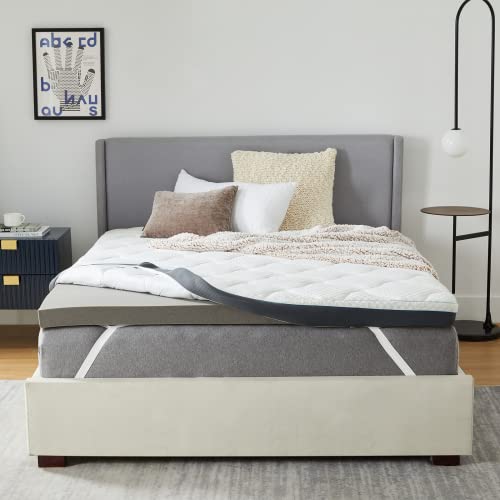 Bedsure Mattress Topper King Size - 4 Inch Memory Foam Mattress Topper Bamboo Charcoal Infused, Soft and Breathable Bed Topper, Fresh Topper for Coach Bed