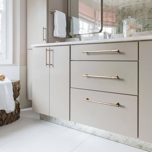 Goo-Ki Champagne Bronze Zinc Alloy Cabinet Handles - 6.3''(160mm) Hole Center Striped Decorations Cabinet Pull Hardware for Bedroom, Kitchen, 6 Pack by Goo-Ki - Image 6