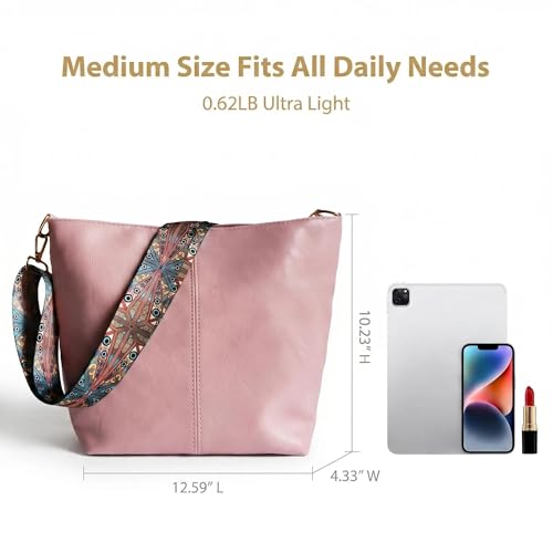 Image of Fashion Hobo Bags for Women Vegan Leather Crossbody Bag with Guitar Strap Shoulder Purses and Handbags