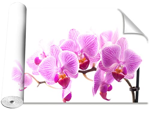 Papier peint auto-adhésif orchidée rose déco murale - 2