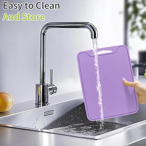 Tabla flexible de silicona con mango, antideslizante y apta para lavavajillas miniatura 3