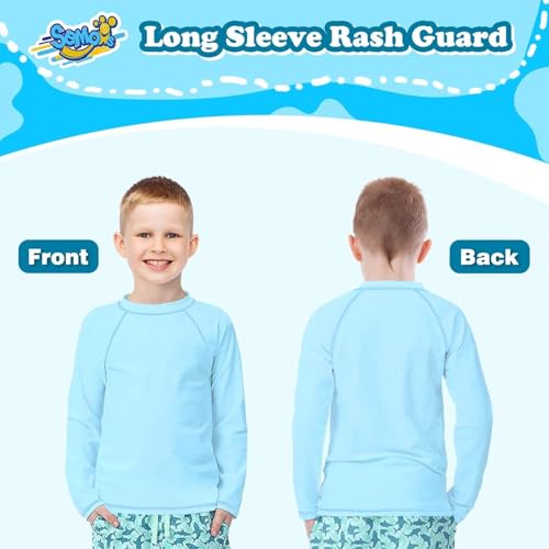 Image of Boys' Rash Guard Long Sleeve UPF 50 Sun Shirts for Toddler Kids Youth Water Swimming Rashguard