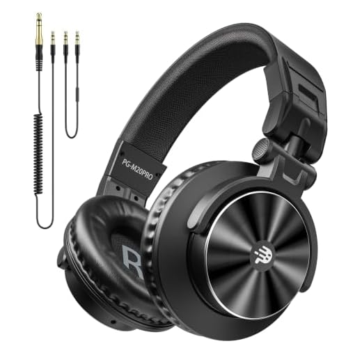 PUPGSIS Wired Over Ear Headphones: Studio Monitor Headphones - Professional 50mm Drivers 40kHz DJ Stereo Headphones - 1/4 to 3.5mm Audio Jack for Recording/Mixing/Podcast/Guitar/Keyboard